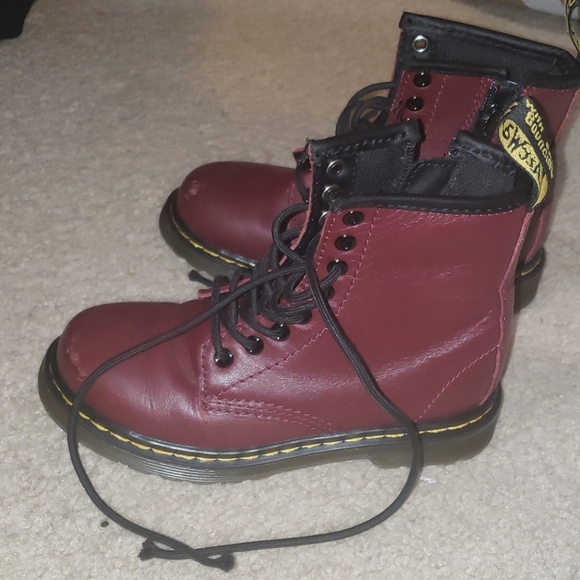 Dr. Martens Other - DOC MARTEN KIDS BURGUNDY LEATHER BOOTS
